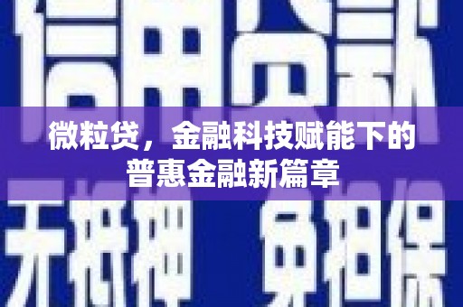 沈河微粒贷，金融科技赋能下的普惠金融新篇章
