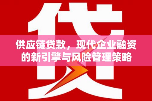 全南供应链贷款，现代企业融资的新引擎与风险管理策略