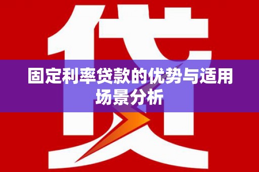 颍泉固定利率贷款的优势与适用场景分析