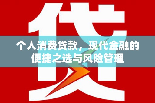 甘井子个人消费贷款，现代金融的便捷之选与风险管理