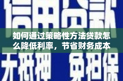 崖州如何通过策略性方法贷款怎么降低利率，节省财务成本
