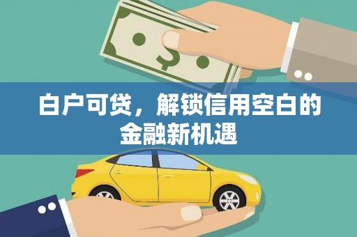 西陵白户可贷，解锁信用空白的金融新机遇