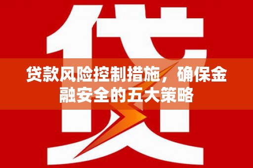定结贷款风险控制措施，确保金融安全的五大策略