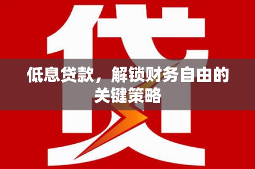 海兴低息贷款，解锁财务自由的关键策略